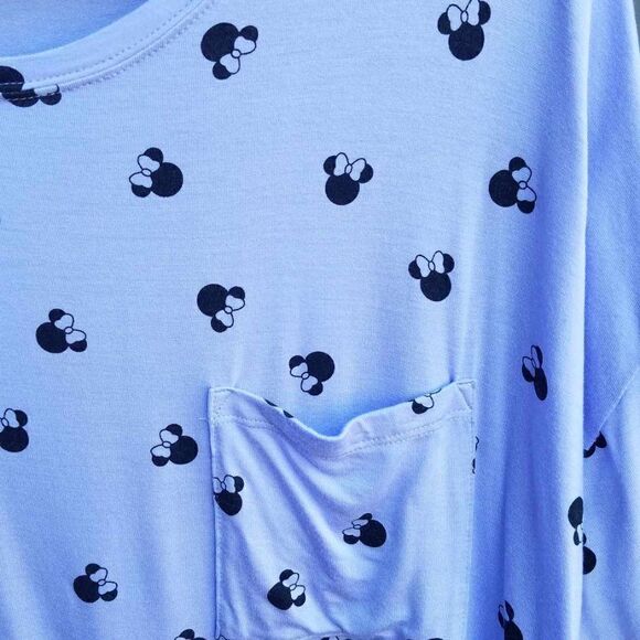Disney Perriwinkle and black Minnie Mouse print Sleep Top size Large - Picture 6 of 8